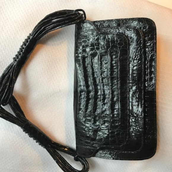 Nancy Gonzalez black crocodile hand/shoulder bag - Picture 1 of 8